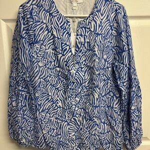 Lily Pulitzer * Blue and White Patterned Blouses